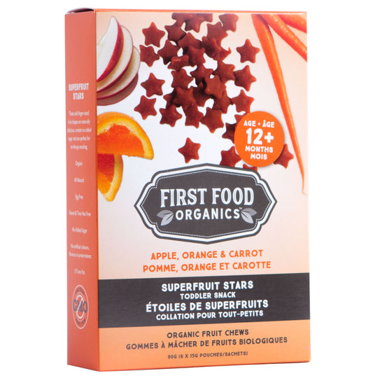 Organic Superfruit Stars Toddler Snack - Apple Orange & Carrot 90g