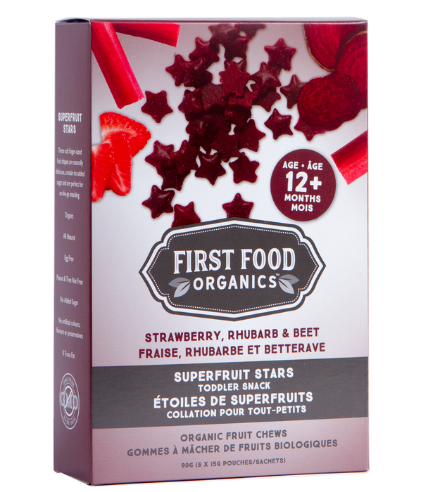 Organic Superfruit Stars Toddler Snack - Strawberry Rhubarb & Beet 90g