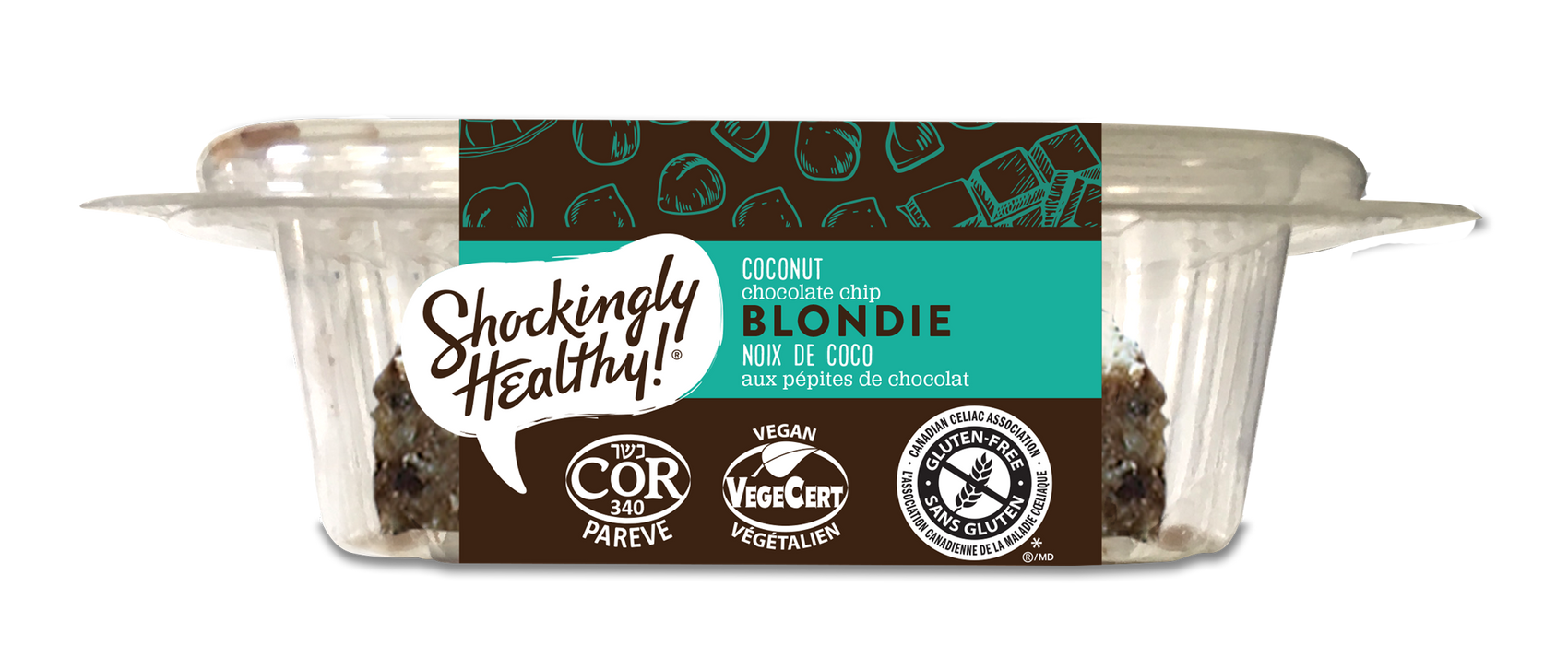 Shockingly Healthy! Gluten Free Coconut Chocolate Chip Blondie(70g)