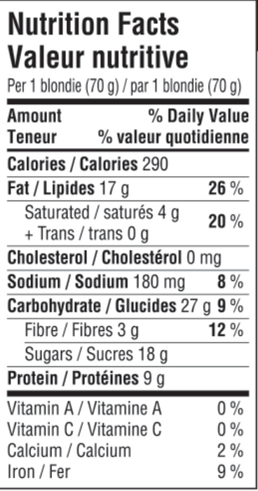Shockingly Healthy! Gluten Free Salted Peanut Butter Chocolate Chip Blondie 4-pack (280g)