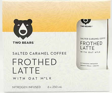 Two Bears Frothed Salted Caramel Oat Milk Latte - 207ml 6 pack