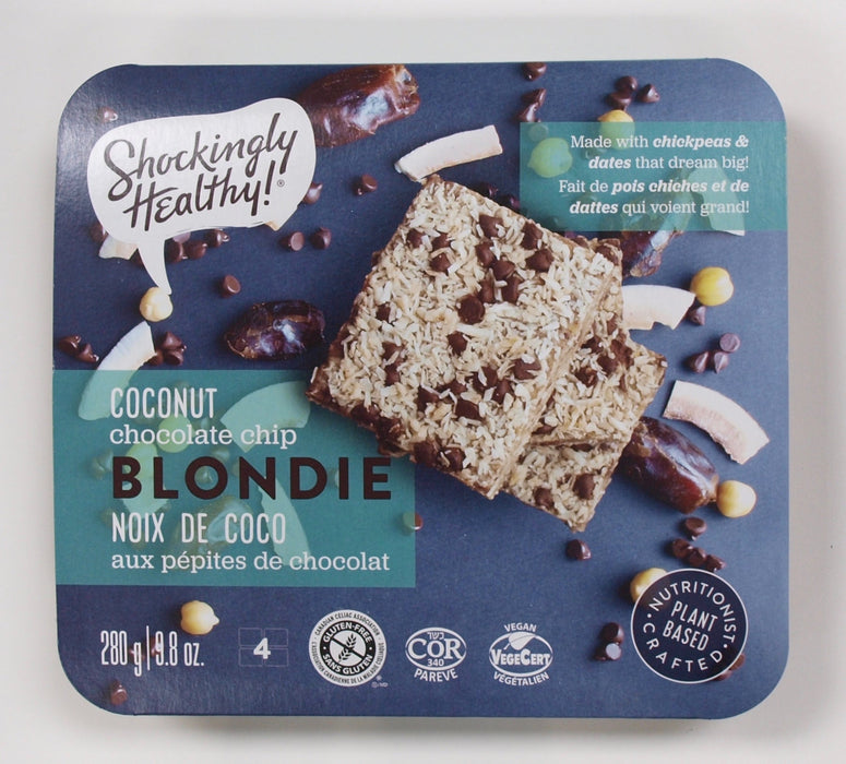 Shockingly Healthy! Gluten Free Coconut Chocolate Chip Blondie 4-pack (280g)