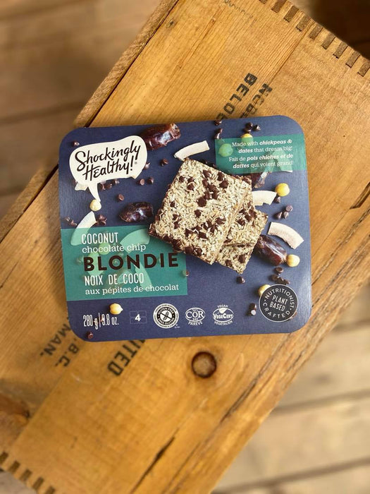 Shockingly Healthy! Gluten Free Coconut Chocolate Chip Blondie 4-pack (280g)