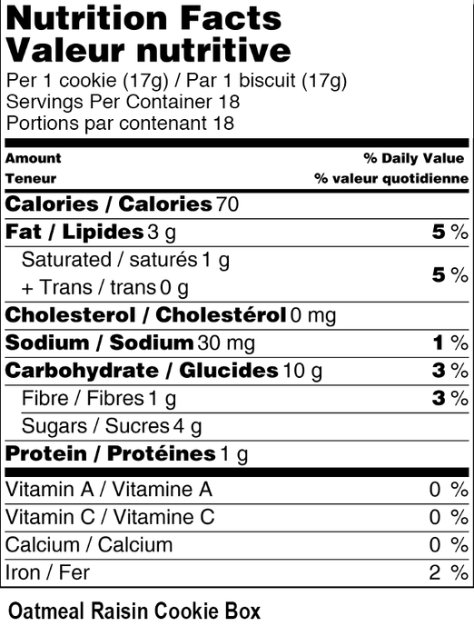Oatmeal Raisin Cookie Box - 300g