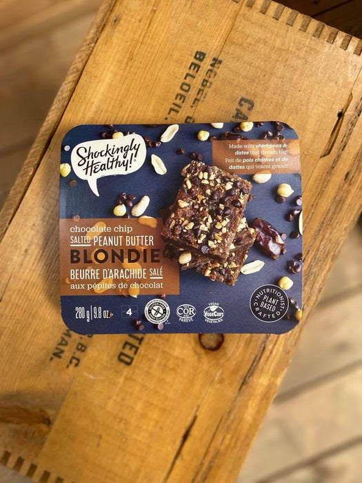 Shockingly Healthy! Gluten Free Salted Peanut Butter Chocolate Chip Blondie 4-pack (280g)